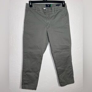 DOCKERS GRAYISH OLIVE WEEKEND CHINOS FLAT FRONT SLIM ANKLE SIZE 30